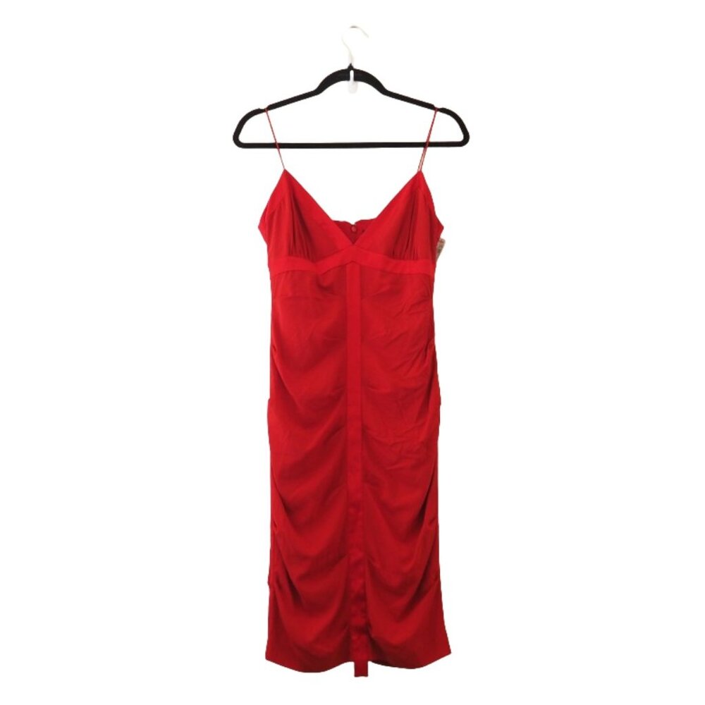 NWT Nicole Miller Collection Neiman Marcus Red Spaghetti Strap Silk Dress